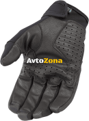 Кожени мото ръкавици ICON STORMHAWK - BLACK - Avtozona