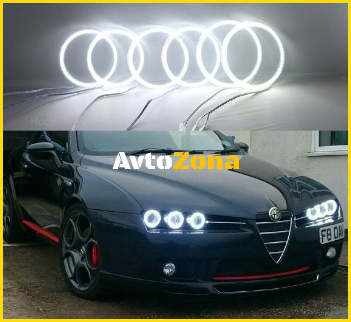 Диодни Ангелски Очи за Alfa Romeo 159 - Lightbar design матирани - бял цвят - Avtozona