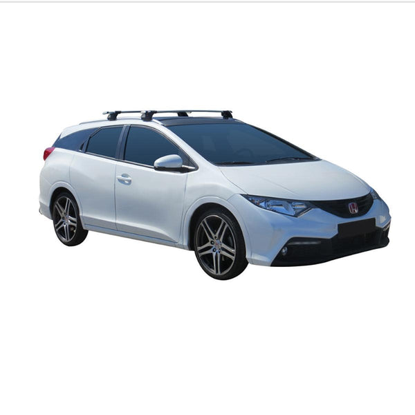 Напречни греди YAKIMA Flush Black за Honda Civic Tourer комби (2014–2024) – черни, супер аеродинамични, за вградени надлъжни греди