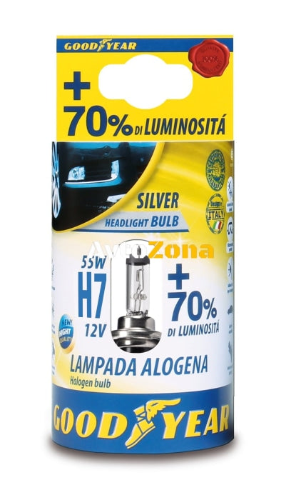 1 брой халогенна крушка H7 Х7 12V 55W + 70% 3000K E4 Goodyear Гудиър - Avtozona