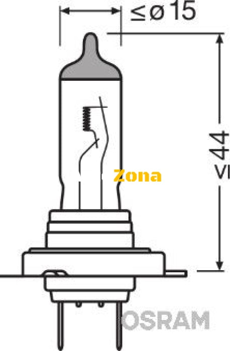 1 Брой Халогенна крушка за фар Osram H7 Cool Blue Intense до 20% 12V 55W - Avtozona