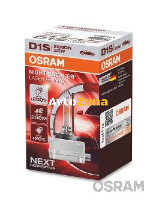 1 брой Крушка за фар xenon Osram D1S Night Breaker Laser +200% 35W PK32d-2 - Avtozona