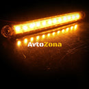 1 брой ЛЕД LED Оранжев Жълт Диоден Маркер Габарит Токос със 12 светодиода за камион ремарке бус ван каравана платформа 24V - Avtozona