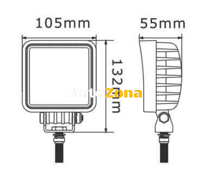 10См 27W Супер Мощен Квадратен PRO Led Диоден Халоген Лед Лампа Прожектор 12-24V - Avtozona