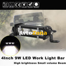 11 См Мощен LED бар с насочена Spot светлина 9W 3 LED 12V 24V За Мотор АТВ Джип 4х4 Offroad Камион - Avtozona