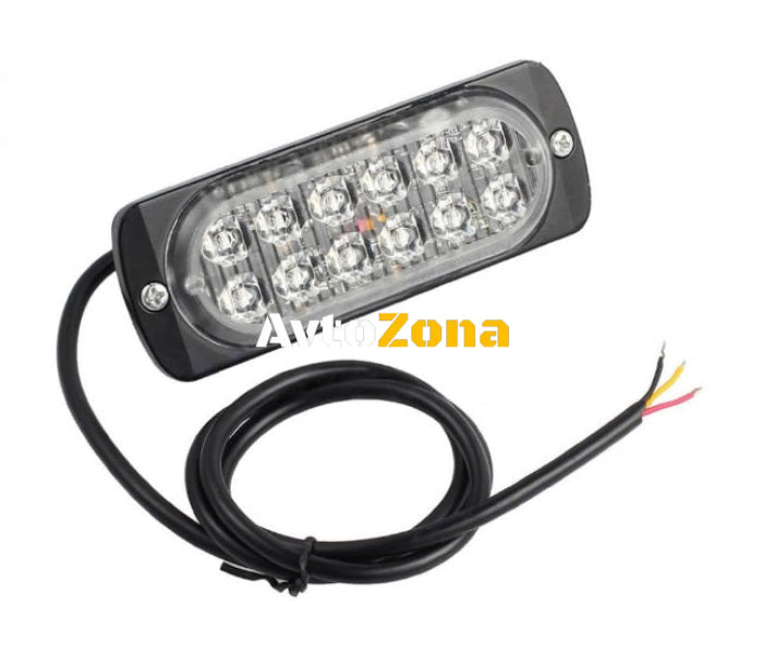 12 LED ЛЕД Аварийна Лампа За Пътна Помощ Жълта Блиц Светлина Мигаща! - Avtozona