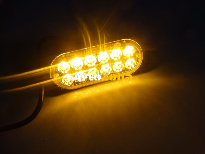 12 LED ЛЕД Аварийна Лампа За Пътна Помощ Жълта Блиц Светлина Мигаща! - Avtozona