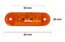 12V-24V - 3 LED страничен маркер токос габарит - за бус платформа камион ремарке автобус - 65 мм х 10 мм - оранжев - Avtozona