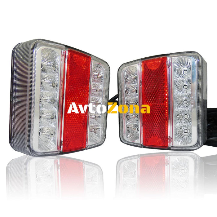 12V LED стопове пет функции за ремаркета и колесари с магнит кабел - Avtozona