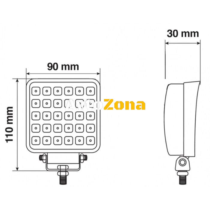 16W 1380lm LED ЛЕД Диоден Фар Работна Лампа Прожектор Задна Светлина - Avtozona