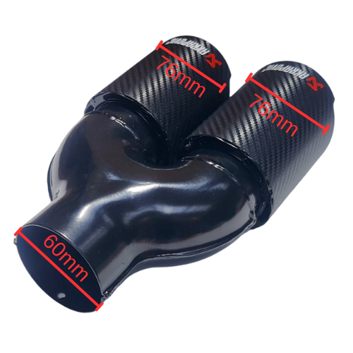 Akrapovic διπλή απόληξη εξάτμισης - Carbon (2x76 mm)