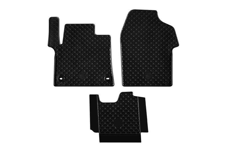 Гумени стелки Gumarny Zubri за Peugeot Expert (2016+) – с овални отвори, 3 части, черни