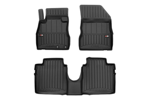 3D Гумени стелки Frogum за Nissan Note хечбек (2012–2017), комплект 3 части, черни