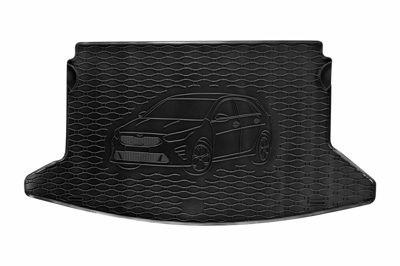 Гумена стелка Rigum за багажник за KIA Ceed хечбек (2018+) с щампа на автомобила