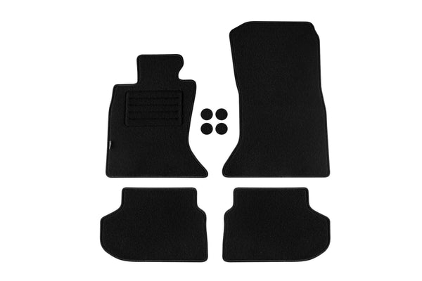 Мокетни стелки Petex за BMW Серия 5 F10 седан / F11 комби X-Drive (2013–2017) Rex, 4 части, черни