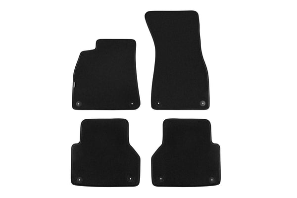 Мокетни стелки Petex за Audi A6 седан, комби (2006–2011) Style, Audi A7 (2018+) Style, 4 части, черни, захват B01A8