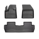 3D Гумени стелки Frogum за Peugeot 5008 II (2017+), 3 части, черни