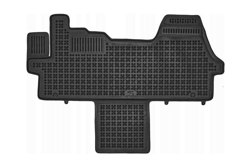 Гумена стелка Rezaw-Plast за Peugeot Boxer II (2006–2023/2023+) – предна с подсилване от страната на шофьора и допълнителен елемент между седалките, за 2- и 3-местна версия с отворени седалки, без допълнителни калъфи