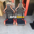 Спортни седалки тип Рекаро – Черни с червени акценти 2бр. в к-т - Avtozona