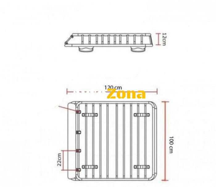 Стоманен багажник за покрив 160х100 см - Avtozona