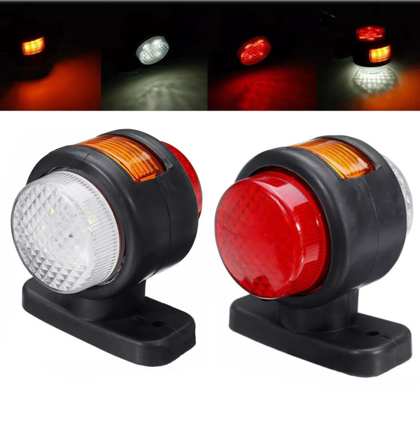 Σετ 2 φώτων σήμανσης LED tocosi κέρατο 12V-24V με τρία φώτα λευκό-κίτρινο-κόκκινο