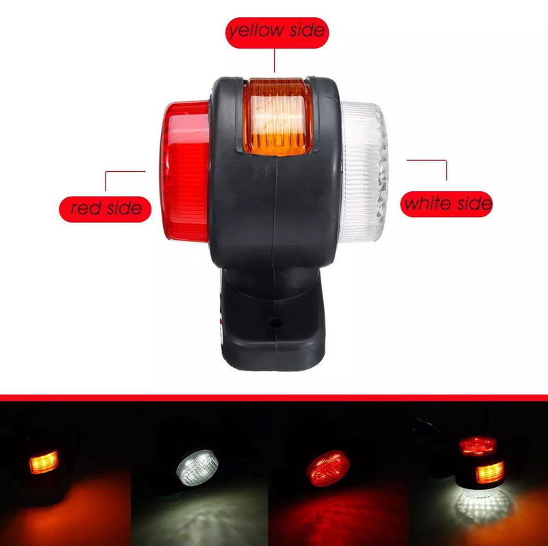 Σετ 2 φώτων σήμανσης LED tocosi κέρατο 12V-24V με τρία φώτα λευκό-κίτρινο-κόκκινο