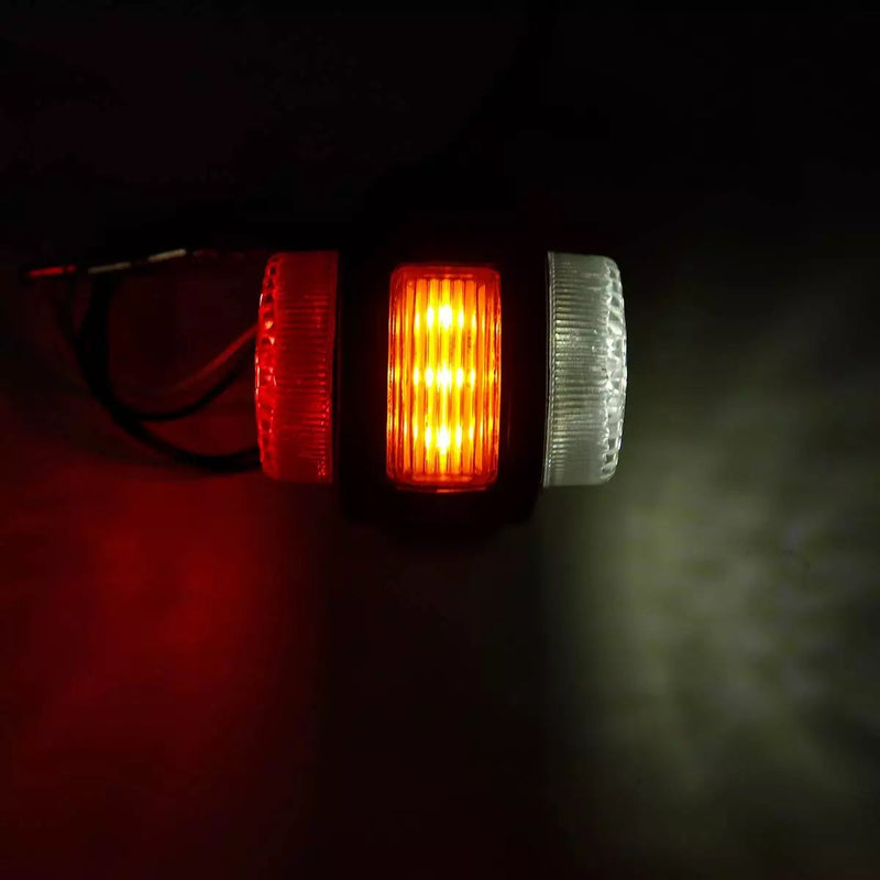 Σετ 2 φώτων σήμανσης LED tocosi κέρατο 12V-24V με τρία φώτα λευκό-κίτρινο-κόκκινο