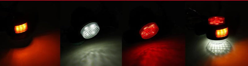 Σετ 2 φώτων σήμανσης LED tocosi κέρατο 12V-24V με τρία φώτα λευκό-κίτρινο-κόκκινο