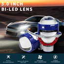 Σετ 2 τεμαχίων μεγεθυντικών φακών διόδων Bi-LED για χωνευτούς προβολείς χαμηλής και υψηλής δέσμης 3 ιντσών 130W 8000lm 12V +500% Φωτεινότητα