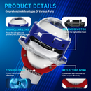 Σετ 2 τεμαχίων μεγεθυντικών φακών διόδων Bi-LED για χωνευτούς προβολείς χαμηλής και υψηλής δέσμης 3 ιντσών 130W 8000lm 12V +500% Φωτεινότητα