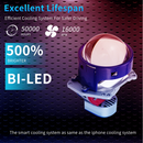 Σετ 2 τεμαχίων μεγεθυντικών φακών διόδων Bi-LED για χωνευτούς προβολείς χαμηλής και υψηλής δέσμης 3 ιντσών 130W 8000lm 12V +500% Φωτεινότητα