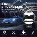 Σετ μεγεθυντικών φακών διόδων Bi-LED 2 τεμαχίων για χωνευτούς προβολείς χαμηλής και υψηλής δέσμης 3 ιντσών 120W 8000lm 12V +500% φωτεινότητα