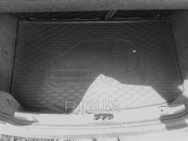 Гумена стелка Rigum за багажник за Peugeot 206 хечбек (2000-2007) с щампа на автомобила