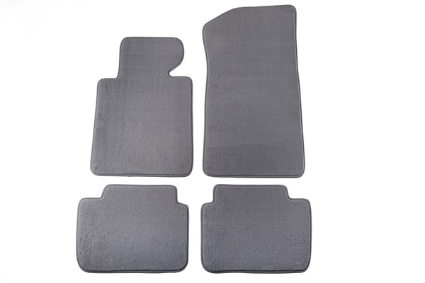 Мокетни стелки Petex за BMW Серия 3 E46 (седан, комби, купе, компакт) (1998–2005) Comet, 4 части, сиви, захват B138