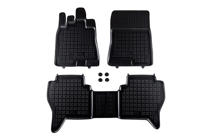 Гумени стелки Rezaw-Plast за Mitsubishi Pajero (2006+) – 3 части, черни