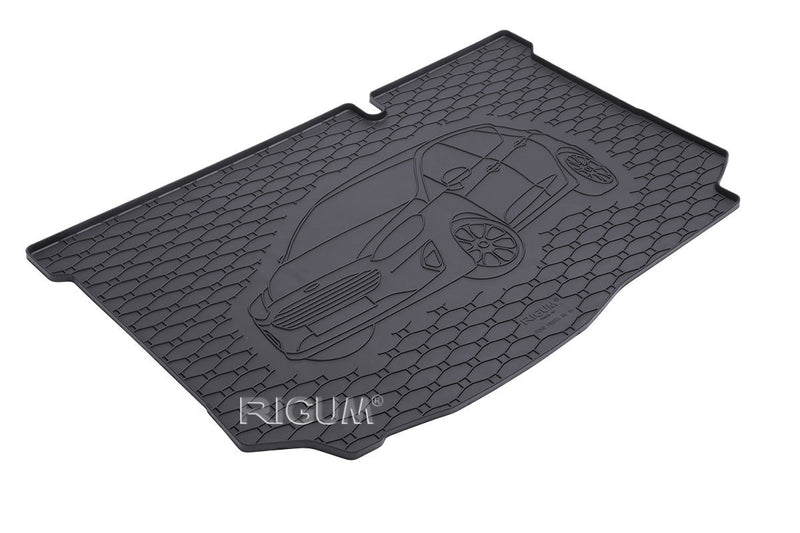 Гумена стелка за багажник Rigum за Ford Fiesta хечбек (2017+) с 3D щампа на автомобила