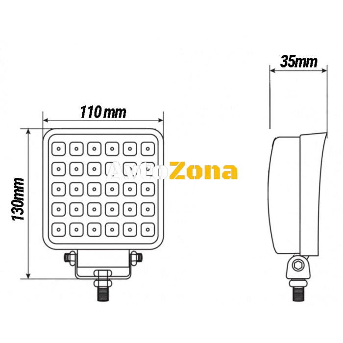 30W LED ЛЕД Диоден Фар Работна Лампа Прожектор С Дръжка и Ключ - Avtozona