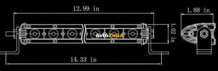 33 см LED Лед Диоден Бар 4500 lm 90W Ултра Тънък 12-24V Комбинирана Combo - Flood и Spot Светлина - Avtozona