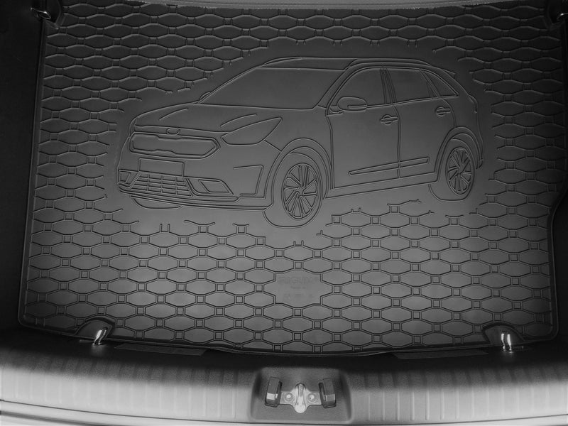 Гумена стелка Rigum за багажник за KIA Niro (2016+) с щампа на автомобила