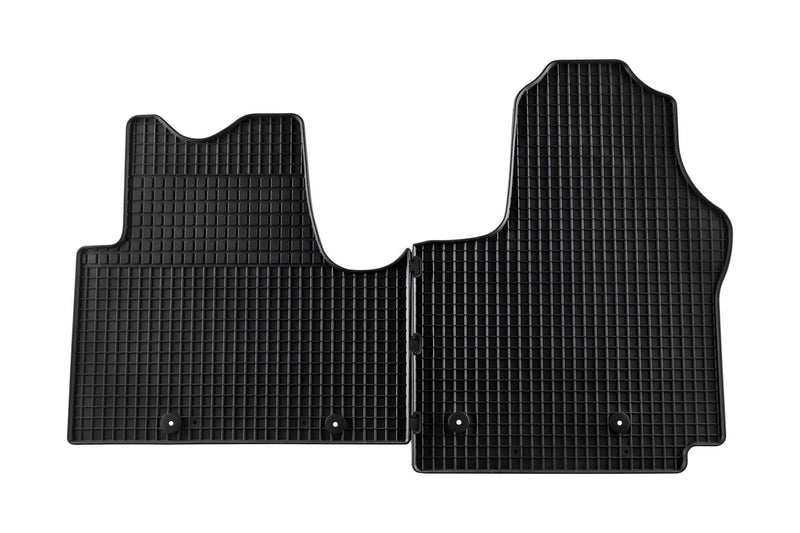 Гумени стелки Petex за Nissan NV300 (2016+), 3 места, предни, 2 части, черни, захват B01E4