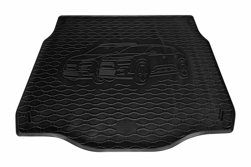 Гумена стелка за багажник Rigum за Citroen C4 Cactus (2014/2018+), с щампа на автомобила, черна