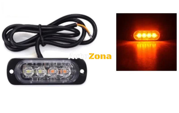 4 LED Аварийна Лампа За Пътна Помощ Жълта Блиц Светлина Мигаща! - Avtozona