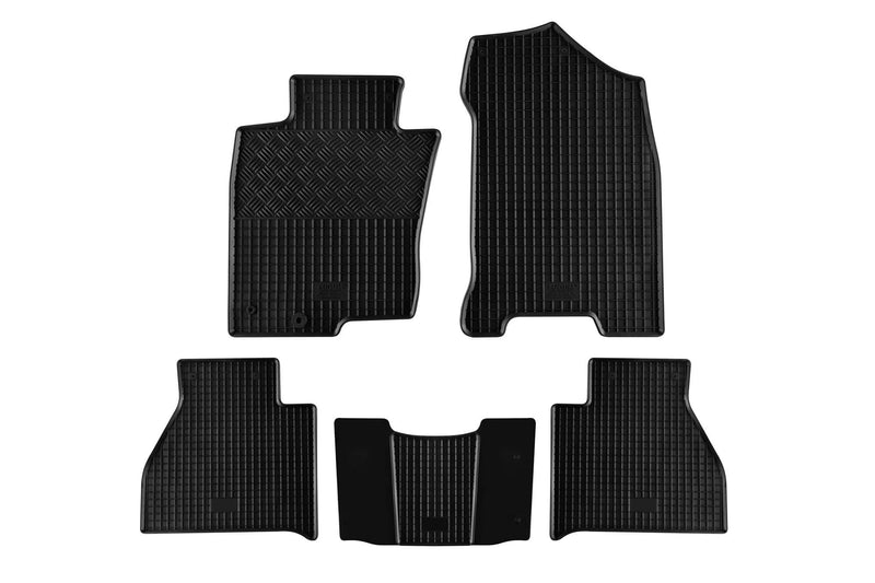 Гумени стелки Rigum за Nissan Navara с тунел (2016+), комплект 5 части, черни