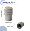 4бр Алуминиеви капачки за вентили на гуми сребристи - Avtozona