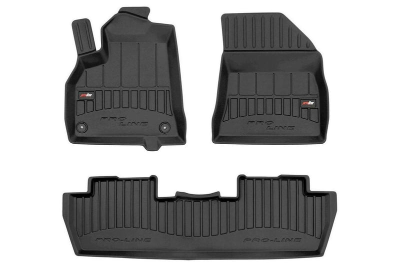 3D Гумени стелки Frogum за Peugeot 5008 (2009–2017), 3 части, черни