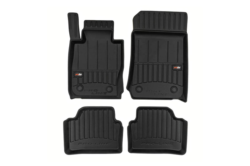 3D Гумени стелки Frogum за BMW Серия 3 E90 Седан, E91 Комби (2004–2012) xDrive, 4 части – Черни