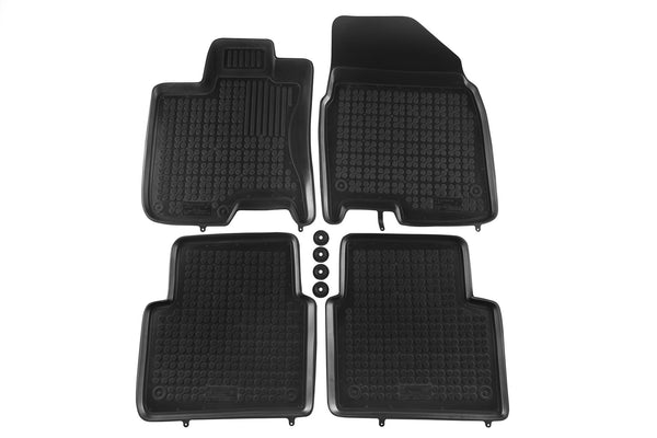 Гумени стелки Rezaw-Plast за Nissan Qashqai +2 (2008–2013), 7 места, 4 части, черни