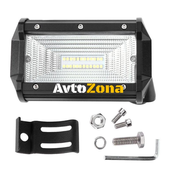 72W Led Bar Лед Бар Диоден Фар Прожектор Халоген 12-24V Flood Light Разпръсната Светлина - Avtozona