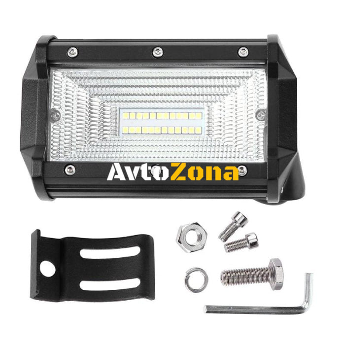 72W Led Bar Лед Бар Диоден Фар Прожектор Халоген 12-24V Flood Light Разпръсната Светлина - Avtozona