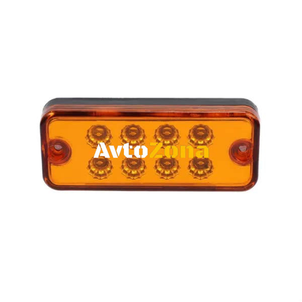 8 LED Оранжеви - Диодни Лед Габарити / Светлини / Токоси - 99mm x 40mm - 12V - Avtozona